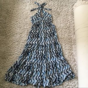 Amour Vert silk maxi halter dress, small